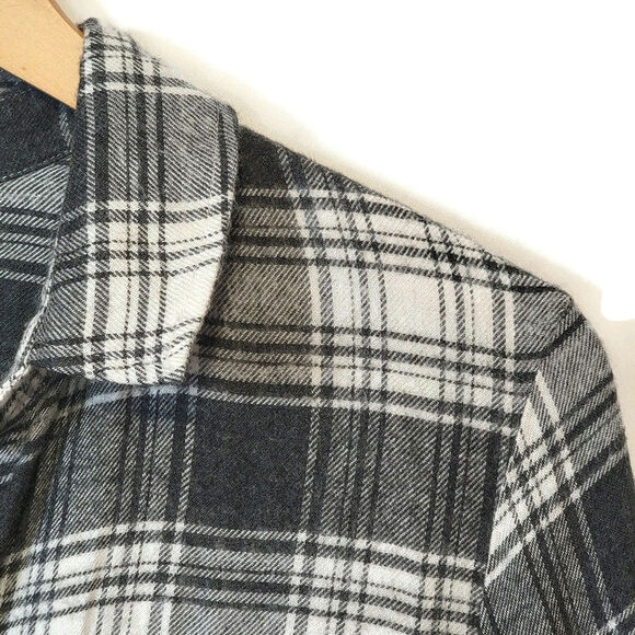 Anthropologie Cloth & Stone Plaid Romper Relaxed Fit Soft Casual Gray White S - Picture 4 of 14